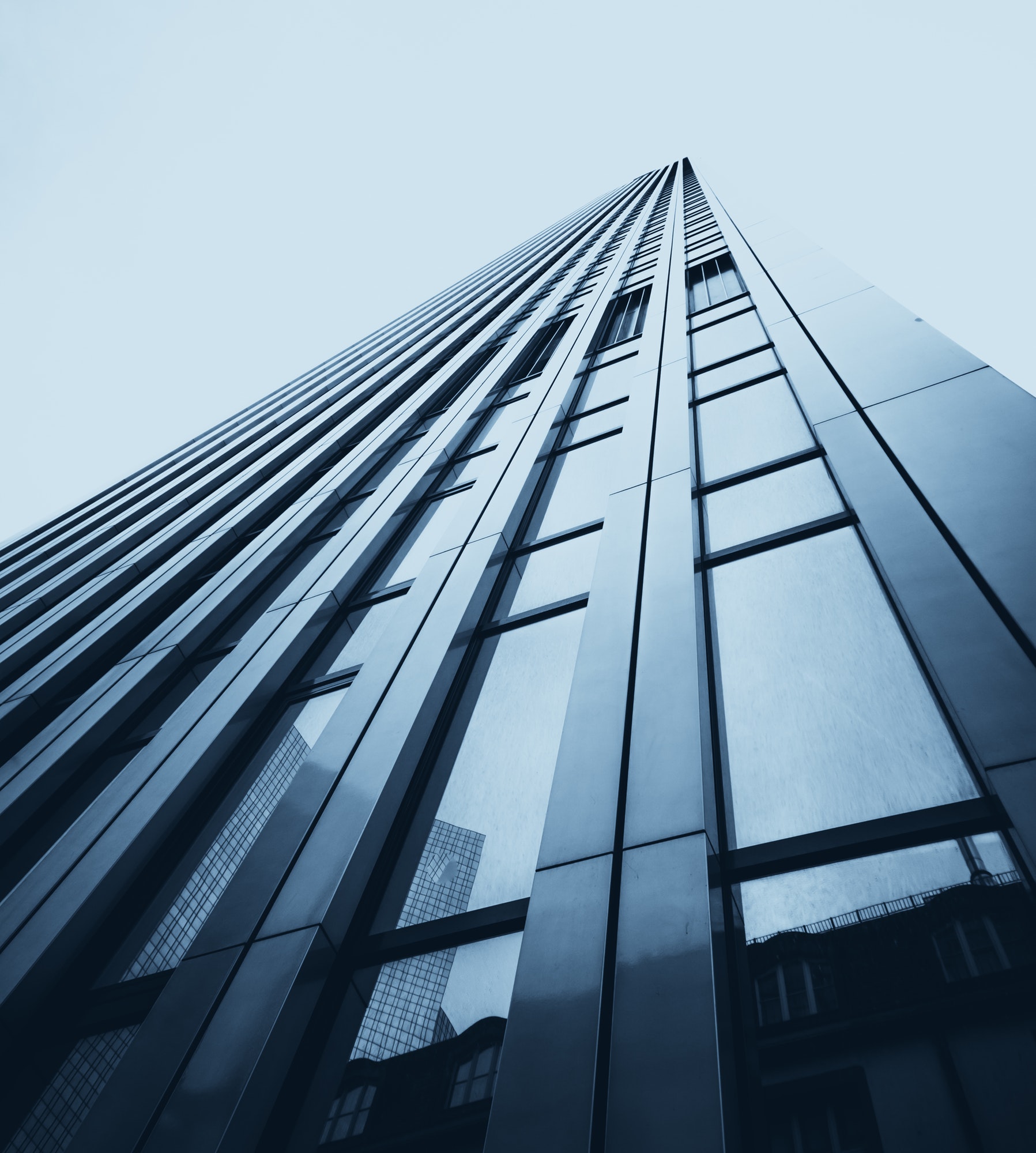 office buildings. Modern glass silhouettes on modern building.